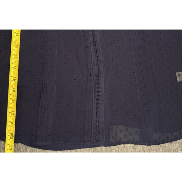 SUNDANCE Blue Rayon Swiss Dot Lace Blouse w/ Tank Top Liner Women's Small - Picture 5 of 8